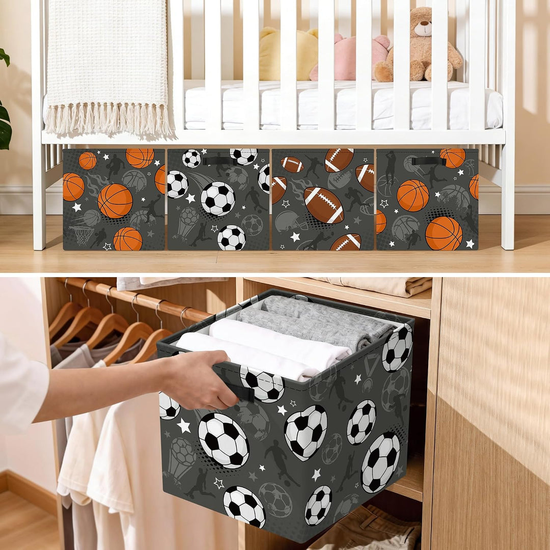 30cm Aufbewahrungskorb 3 Stück Aufbewahrungsbox Spielzeug | Stoff Faltbar mit Metallgestell Bodenpla