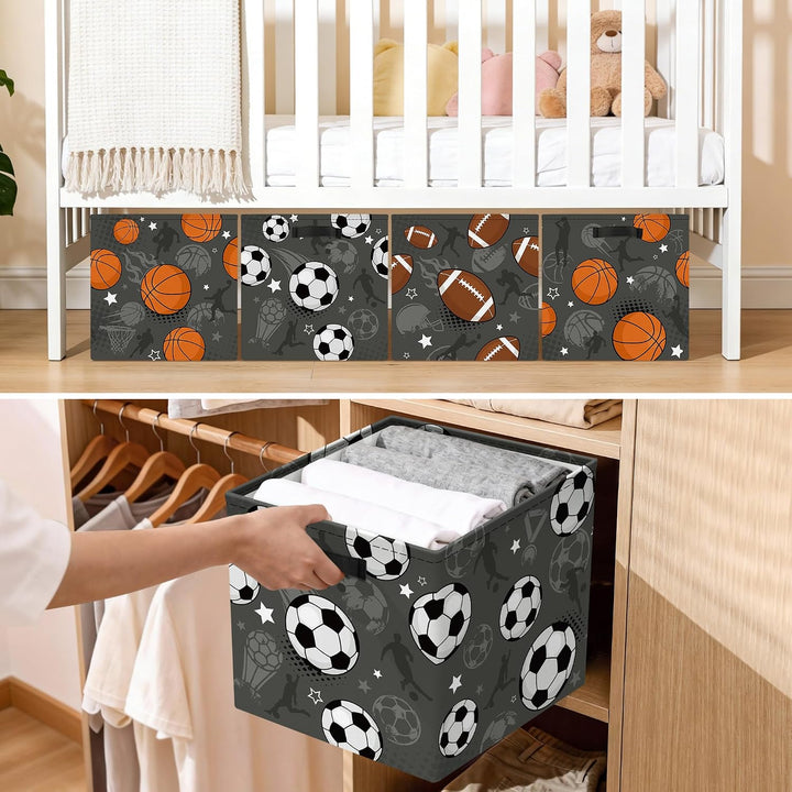 30cm Aufbewahrungskorb 3 Stück Aufbewahrungsbox Spielzeug | Stoff Faltbar mit Metallgestell Bodenpla