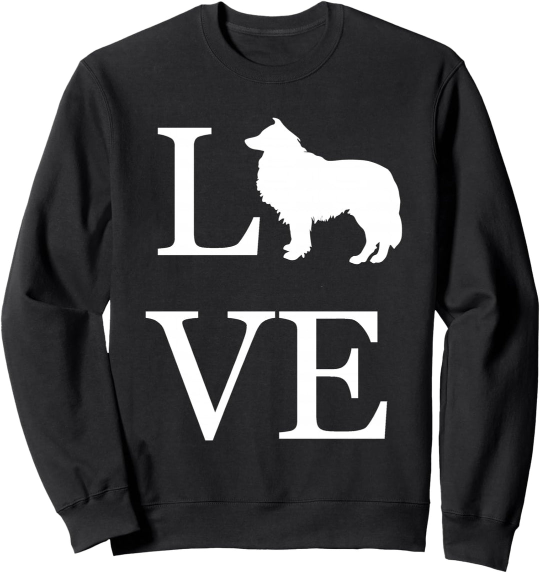 Hundebesitzer-Silhouette "I Love Collie", Weiss Sweatshirt