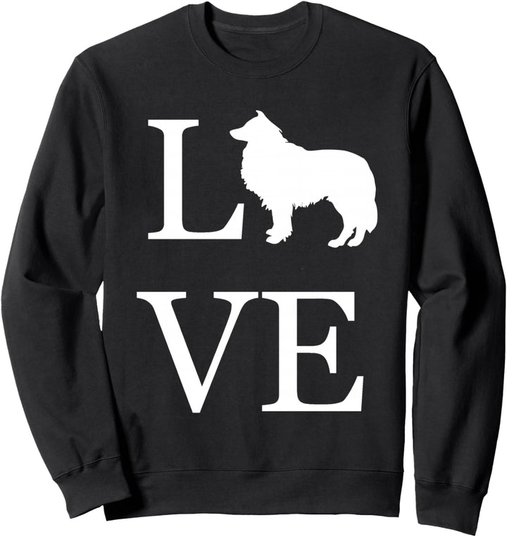 Hundebesitzer-Silhouette "I Love Collie", Weiss Sweatshirt