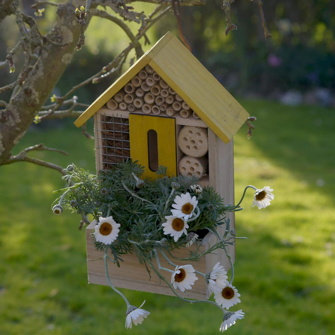 Insektenhotel farbig gelb-Natur bepflanzbar FSC ® 100%, Gelb-Natur