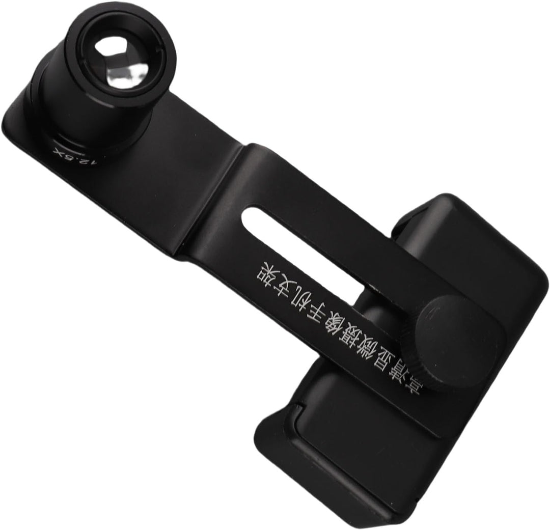Mikroskop-Objektiv-Handy-Adapter, 23,2 mm Okulartubus, Aluminiumlegierung, Schwarz, 12,5-faches Okul