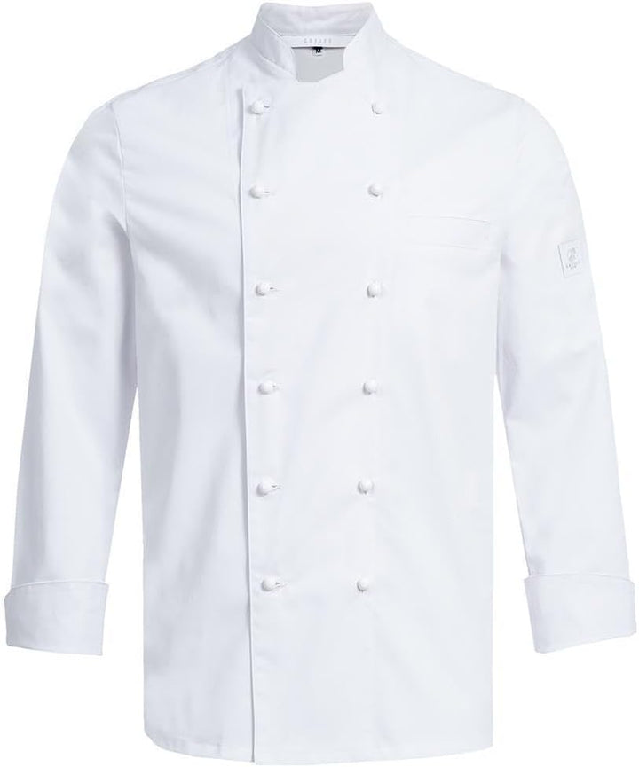 Greiff Gastro Moda Cuisine Herren Premium-Kochjacke Regular-Fit XS Weiss, XS Wei&#xDF;
