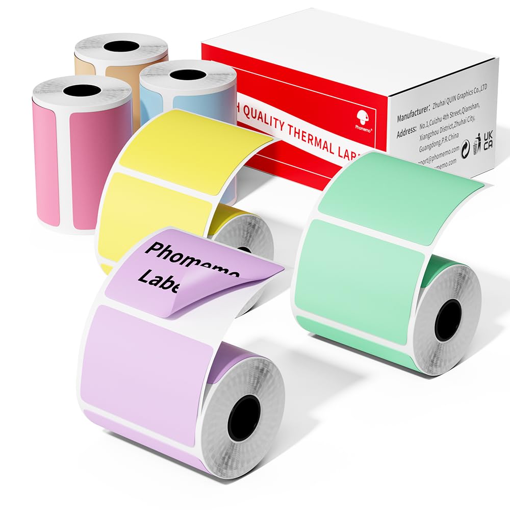 Phomemo 6 Rollen Rechteckiges Etikett für M110 M120 M200 M220 M221 Thermodrucker Etiketten für Preis