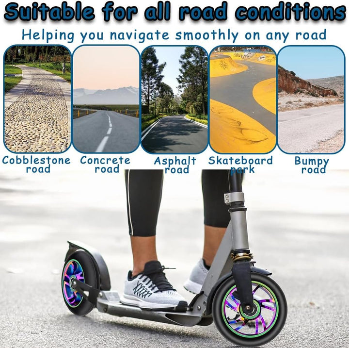 Stunt Scooter Rollen, 2 PCS Ersatzräder für Scooter, 100mm Roller Reifen mit ABEC, Aluminium Roller