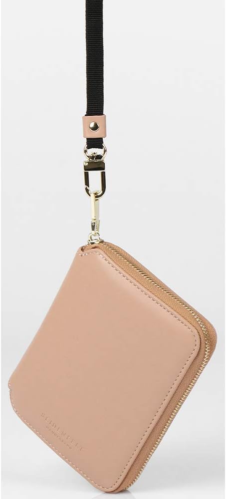 Seidenfelt Zipperbörse Selma, lederfrei, 13 cm, Light Toffee