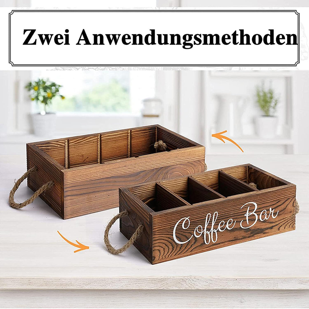 Kaffee-Station Veranstalter, Holz Kaffee-Bar Station mit Griff K Cup Veranstalter Kaffeepods-Halter