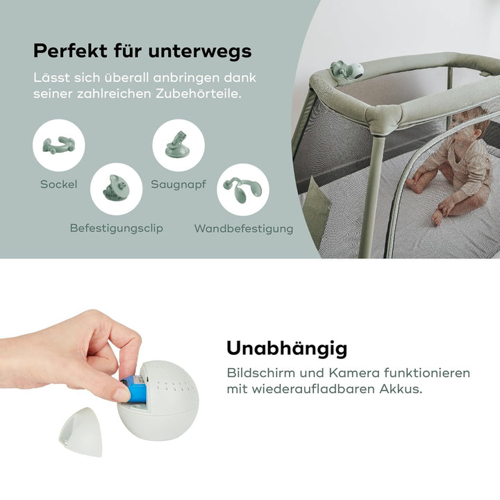 Babymoov Babyphone mit Kamera YOO GO PLUS HD, 5"-Display in HD-Qualität 720px, 8 Stunden Akkulaufzei