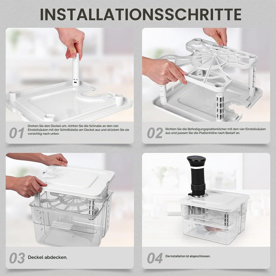 Sous Vide Behälter 7 in 1 Set 12L mit Deckel und Rack, für Garer Stick Professional, Mehrere Marken