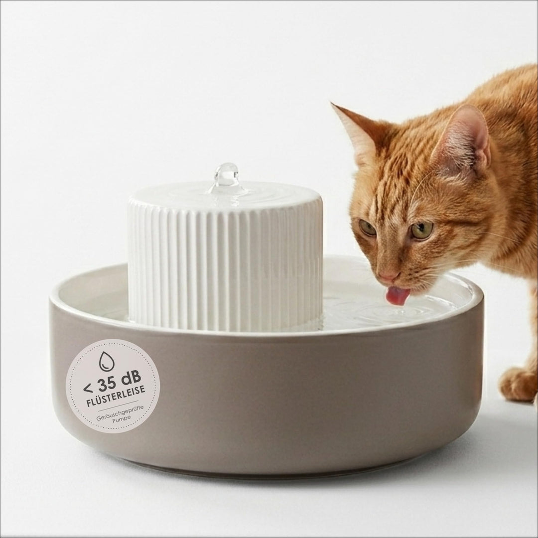 LucyBalu® Trevi Katzenbrunnen aus Keramik I Trinkbrunnen für Katzen 2,8 L I Designerstück Hanna Krüg