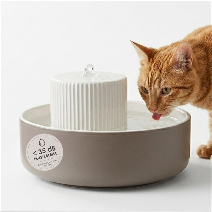 LucyBalu® Trevi Katzenbrunnen aus Keramik I Trinkbrunnen für Katzen 2,8 L I Designerstück Hanna Krüg