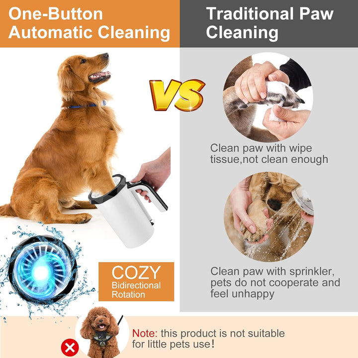 MYPIN Aufladbarer automatischer Pfotenreiniger für Hunde, 2 in 1 Haustierpfotenreiniger mit weicher