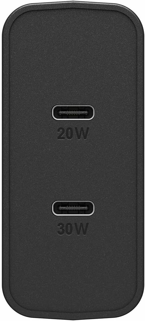 OtterBox Dual Port EU Ladegerät 50W, USB-C PD 30W GaN + USB-C PD 20W, Schnelllade Gerät für Smartpho