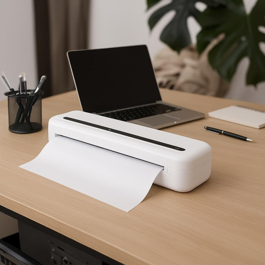 Callstel Thermo Etiketten Rolle: 12er-Set Etiketten-Rollen für Thermodrucker A4, je 15 DIN-A4-Seiten