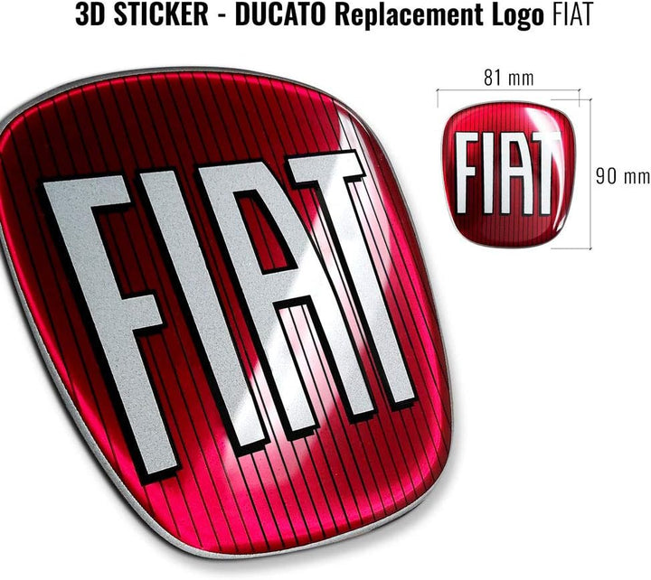 Fiat AMS 14237 Aufkleber Professional 3D Ersatzteil Logo für Ducato, rot Single, Single