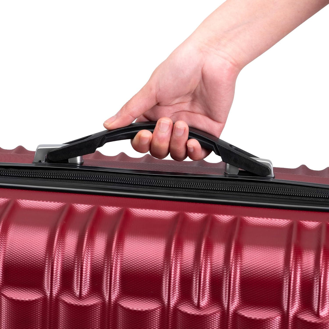 Zelsius Koffer Set 4 Stück, Rot | ABS Hartschalenkoffer mit Zahlenschloss, 4 Rollen und Innen Trennw