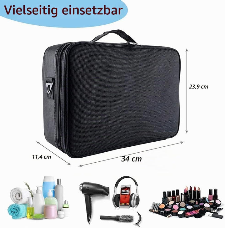 GZCZ Schminkkoffer,Makeup Bag,mit Verstellbarem Fach,Tragbar,Reise,13,4&