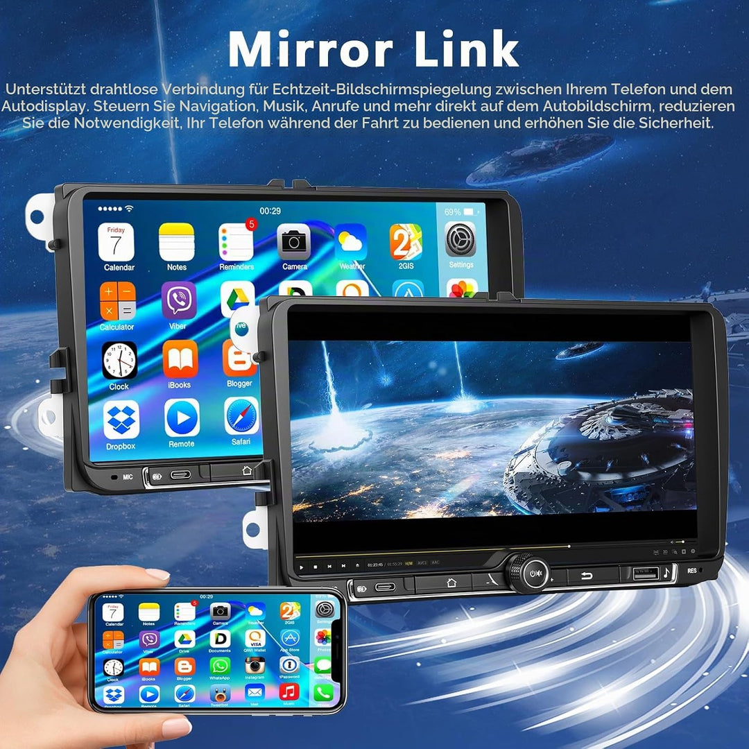 4GB+64GB Autoradio mit Type-C GPS Navi für VW Passat B6 T5 Golf 5 6 Polo Tiguan 6R T5 Jetta Seat Sko