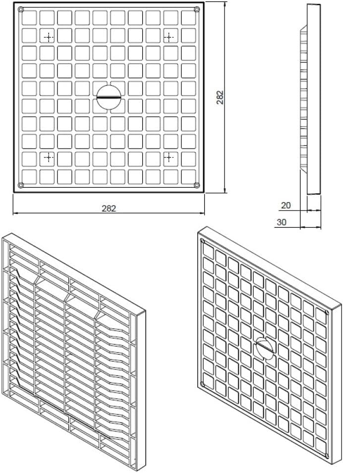 ARLI Revisionsschacht 300 x 300 x 300 mm Kontrollschacht mit Deckel - Hochwertiger Wartungsschacht f