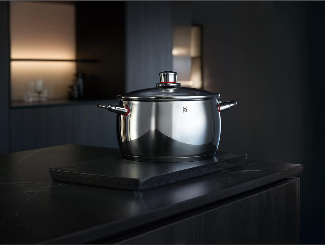 WMF Quality One Topfset Induktion 6-teilig, Kochtopf Set mit Glasdeckel, Cromargan Edelstahl poliert