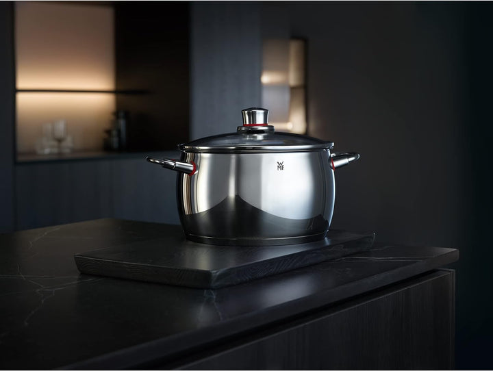 WMF Quality One Topfset Induktion 6-teilig, Kochtopf Set mit Glasdeckel, Cromargan Edelstahl poliert