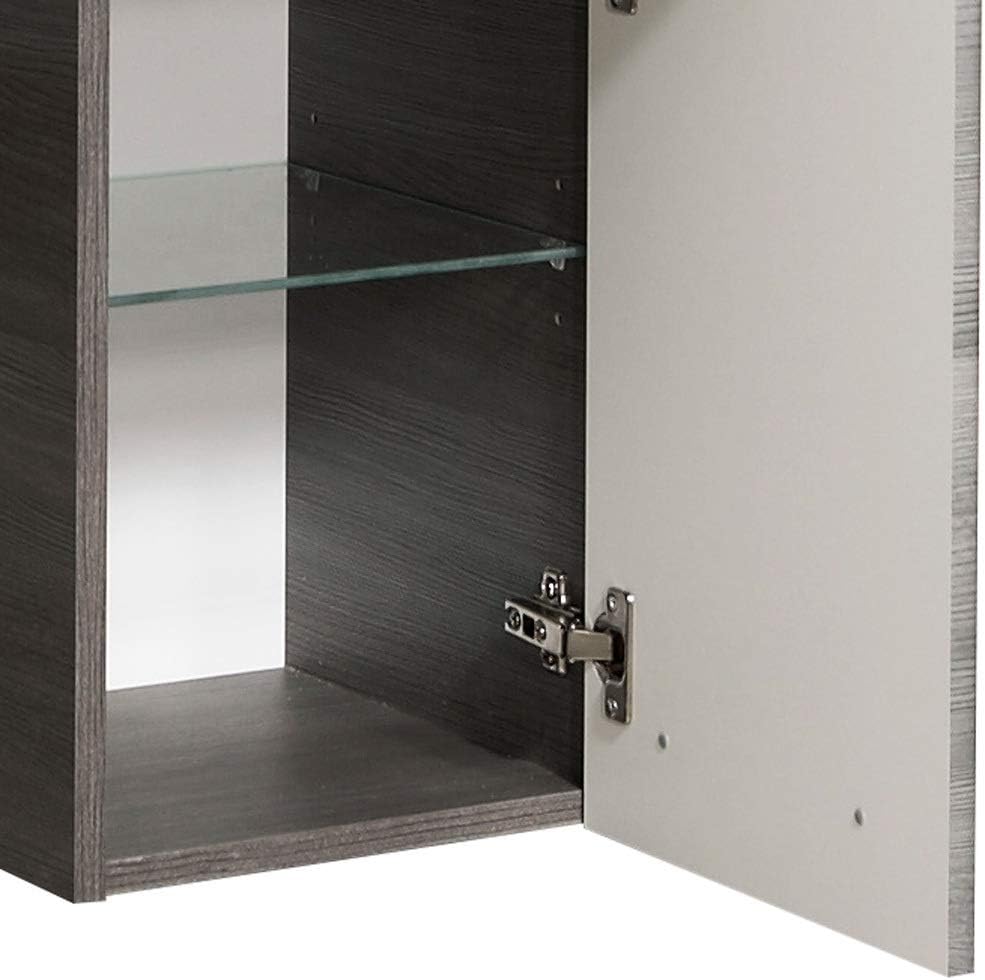 Lomadox Badmöbel Unterschrank in Graphit Struktur, 1 Tür, 1 Schubkasten, B/H/T 30/72/33 cm