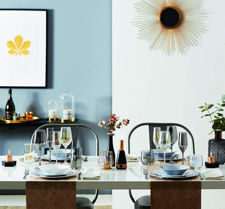CreaTable, 21347, Serie SHINY Gold, Whiskybecher 4 teilig, Glas, Whiskybecher 4 teilig