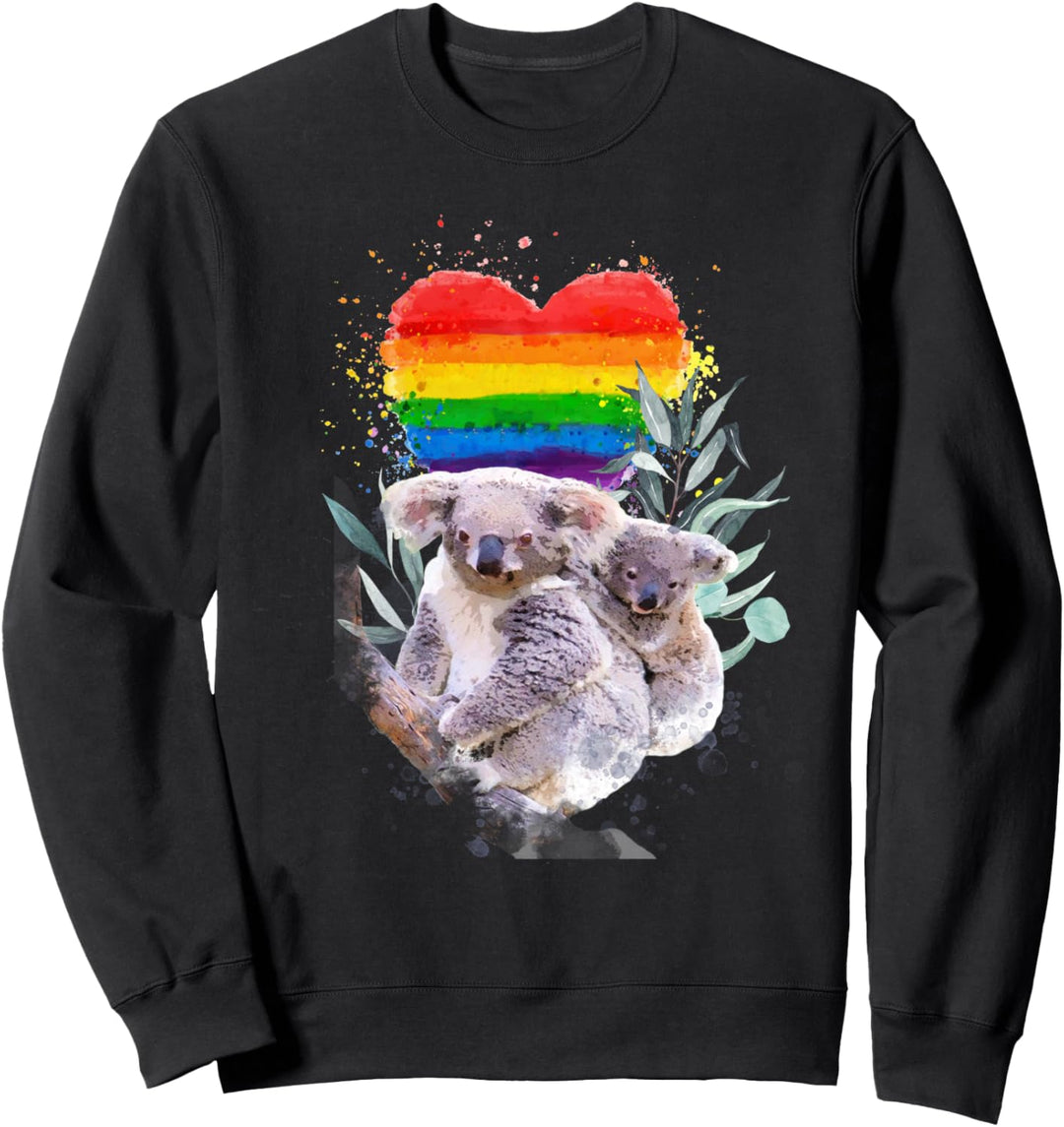 LGBT Pride Mama Koalabär mit Baby Love Muttertag Sweatshirt