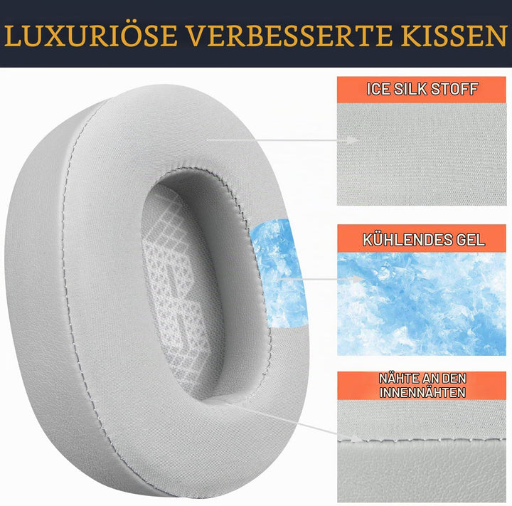 SOULWIT Kühlgel Ersatzpolster Ersatz Ohrpolster für JBL E65BTNC/Live 650BTNC/Live 770NC/Live 660NC/D