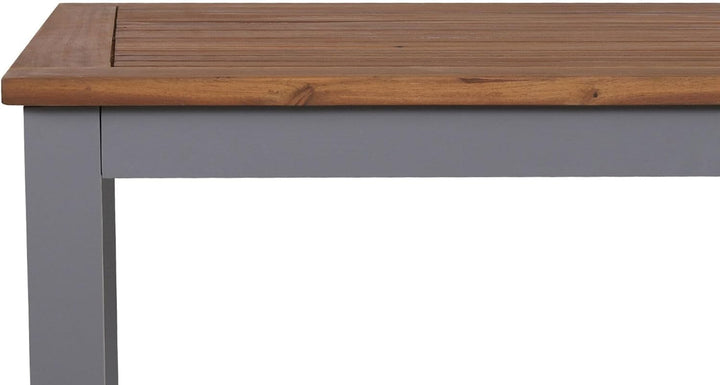 Villana Esstischgarnitur, Silber/schwarz, Alu/FSC-Akazienholz, Gartentisch 150x90cm, 6 Multiposition