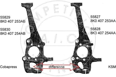 AIC Achsschenkel für Audi A4 (B8) A5 (8T) A5 Cabrio (8F7) Q5 (8RB) vorne Links