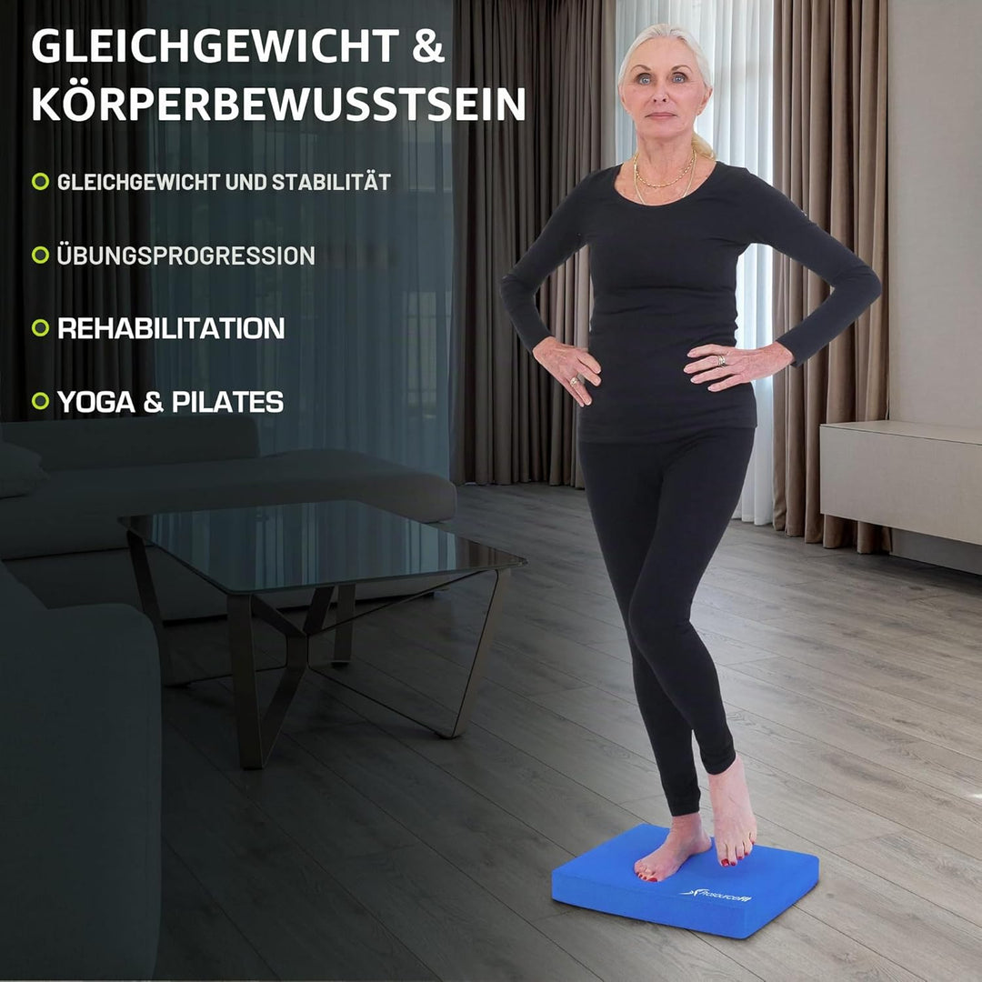 ProsourceFit Übung Balance Pad - Rutschfeste gepolsterte Schaumstoffmatte & Knieschoner für Fitness