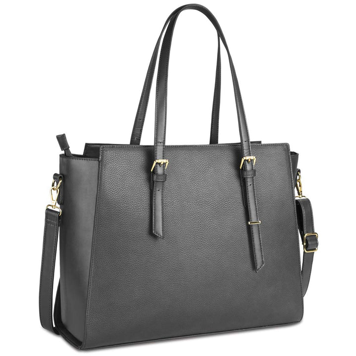 NEWHEY Handtasche Damen Shopper Damen Grosse Schwarz Gross Laptop Tasche 15.6 Zoll Elegant Leder Umh