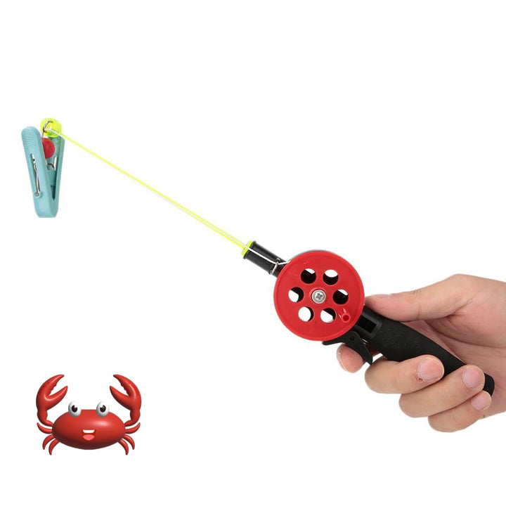 Jadeshay Angelrute, 2Pcs Fishing Kinderangel Krebsangel Mini tragbare EIS Angelrute mit Clip for Gar