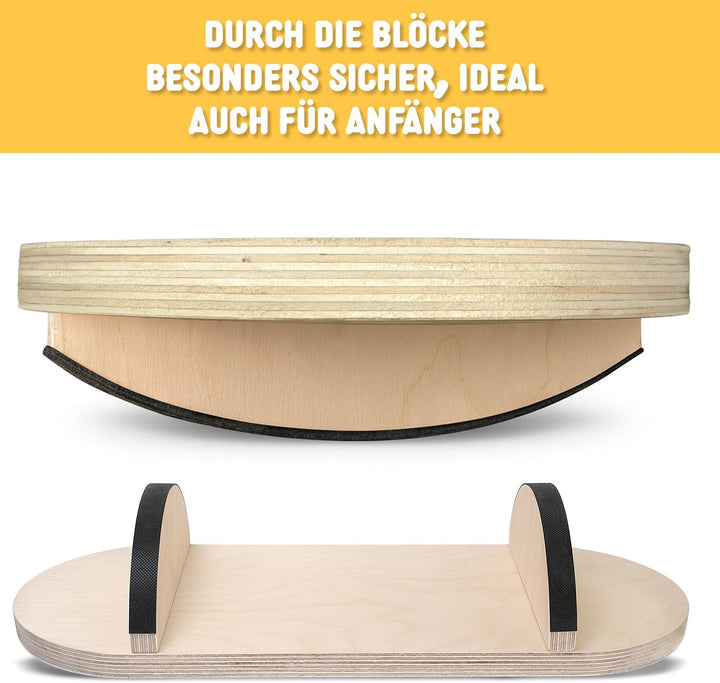 KLEINTOBER Kinder Balance Board I Balancierbrett Kinder mit 3 Schwierigkeitsstufen I Wackelbrett aus