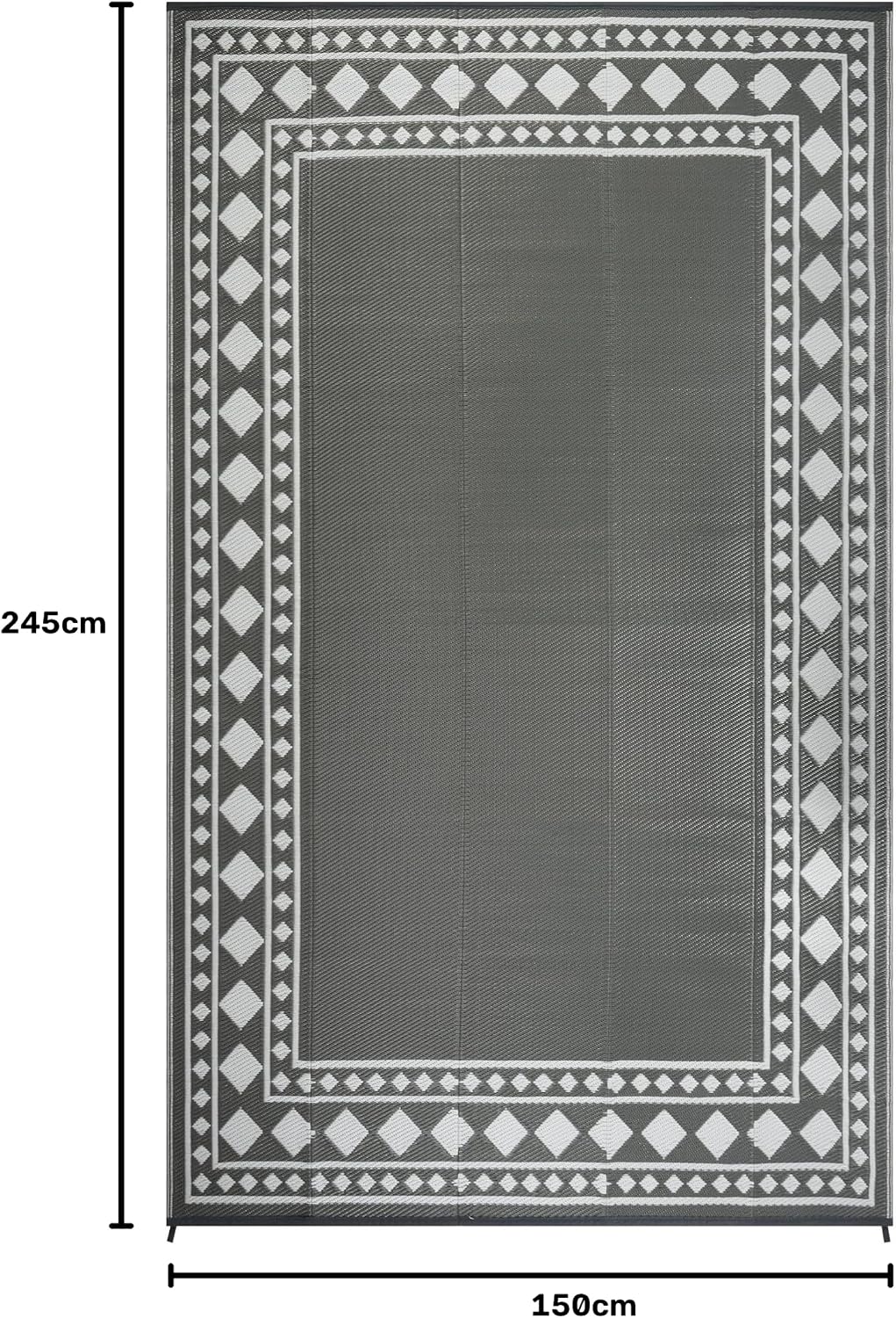 Homcomodar Outdoor Teppich Wetterfest 150x245cm Wendbarer Balkon Teppich Wasserdurchlässig Vorzeltte