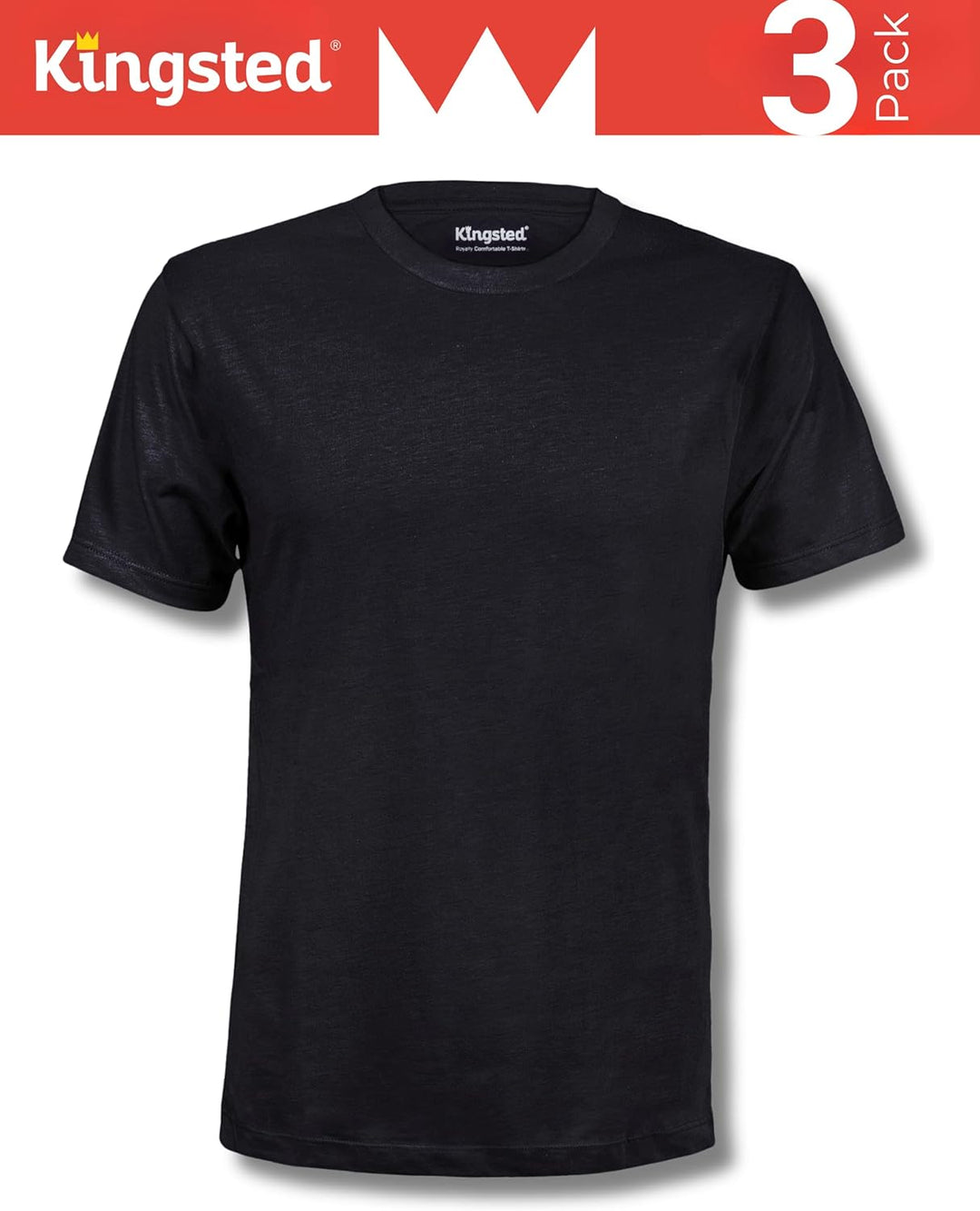 Kingsted Herren Klassische Einfarbige T-Shirt (4er Pack) L Black Pack, L Black Pack