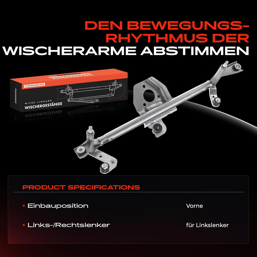 Frankberg 1x Scheibenwischer Wischergestänge ohne Motor Vorne Links oder Rechts Kompatibel mit Combo