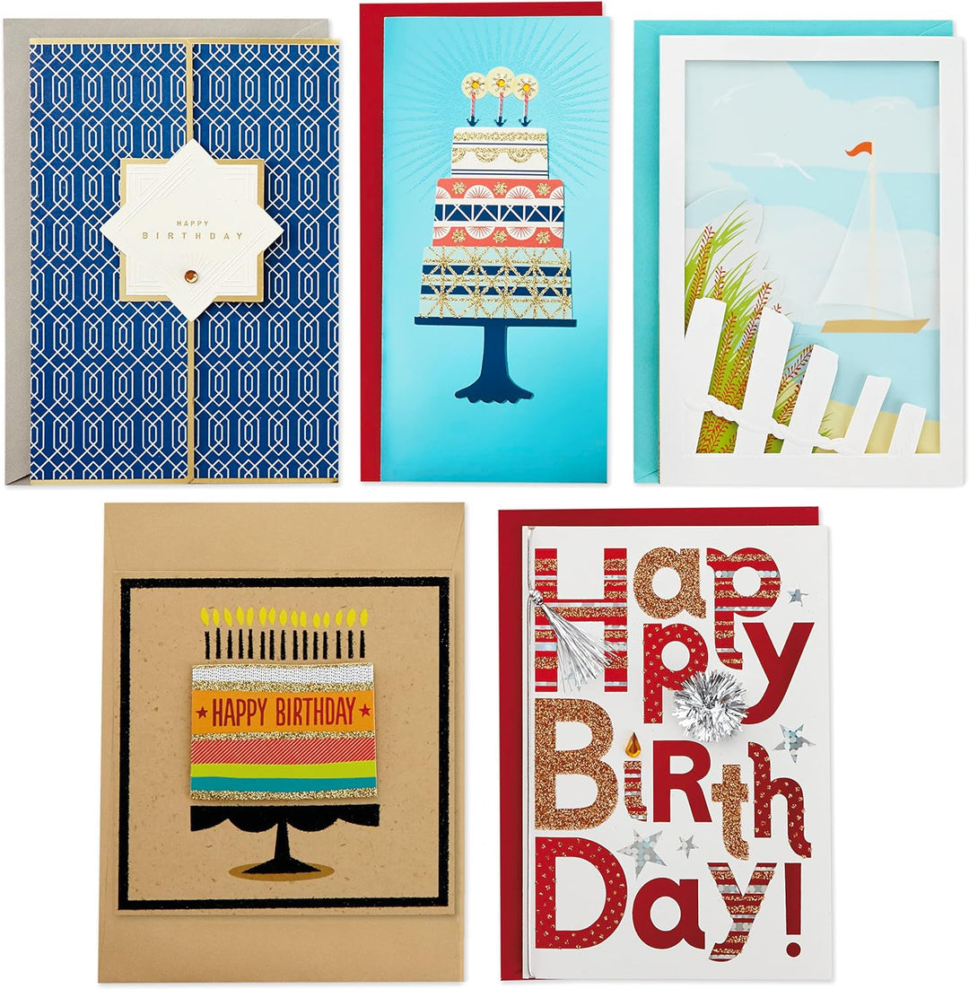 Hallmark All Occasion Handgefertigtes Set mit verschiedenen Grusskarten mit Kartenorganizer (24 Stüc
