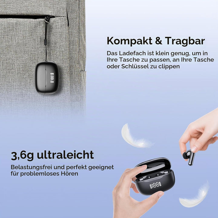 Bluetooth Kopfhörer, Kopfhörer Kabellos Bluetooth 5.3, In Ear Kopfhörer mit 4Mic ENC Anruf Noise Can