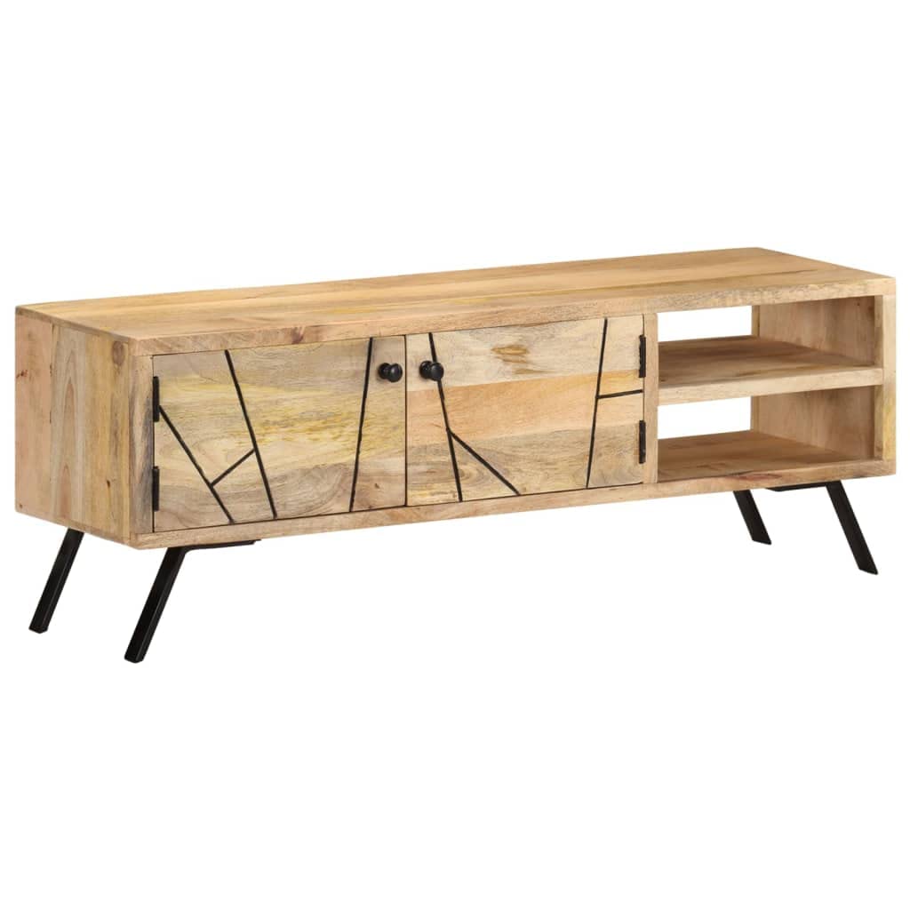 vidaXL Mangoholz Massiv TV Schrank Rustikal Lowboard TV Möbel Tisch Board Sideboard Fernsehtisch Fer