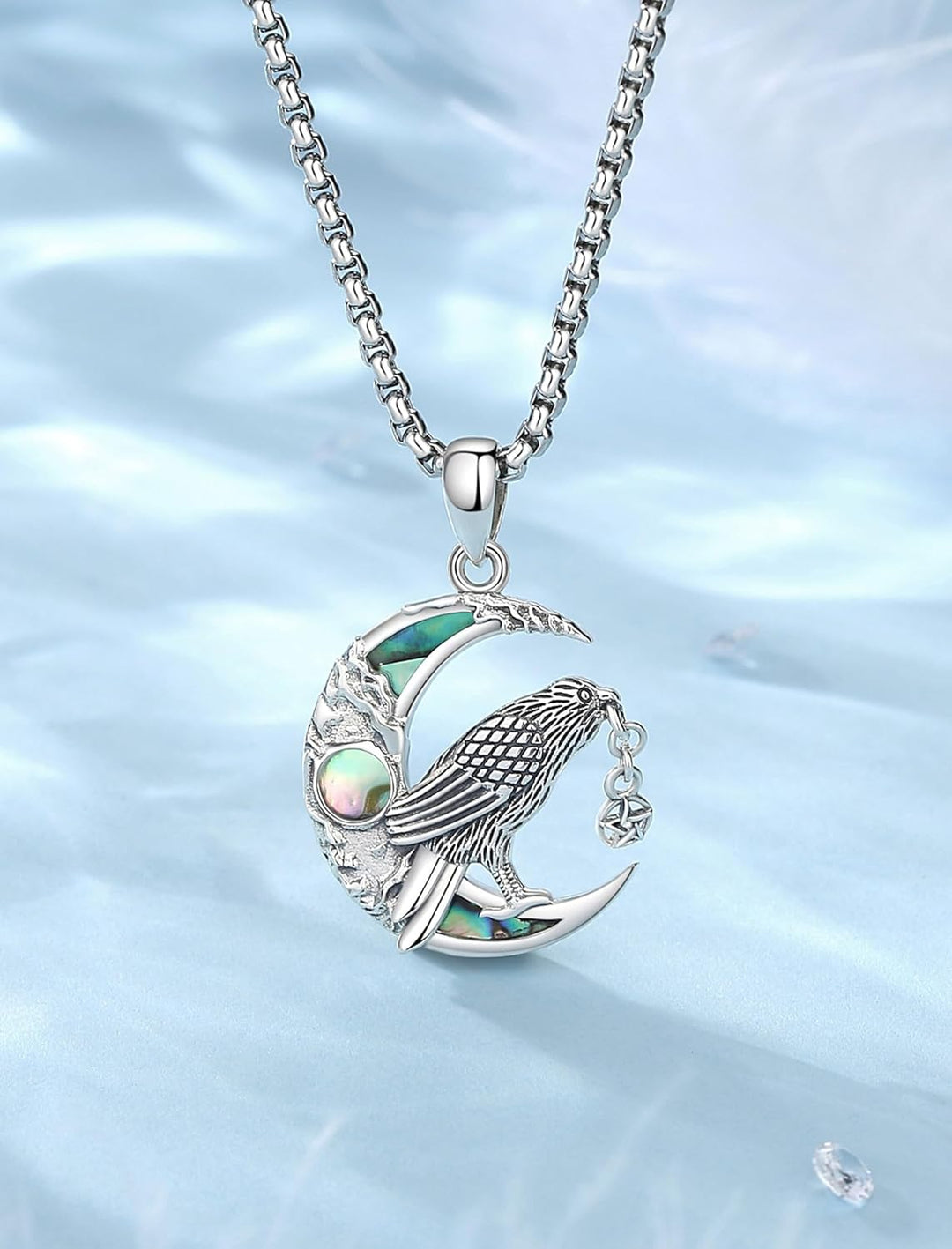 AEONSLOVE Göttin Lilith Kette 925 für Damen, Dreifache Mondgöttin | Lebensbaum Erdmutter Göttin | He