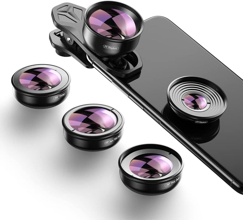 APEXEL【Updated Version HD Phone Lens Kit-170°Super (Fisheye) Wide Angle,10X Macro Lens,110° Wide Ang