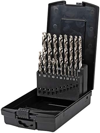 STIER Spiralbohrer Set HSS-G, 19-teilig, Metallbohrer Satz, Stahlbohrer Satz, alle gängigen Grössen,