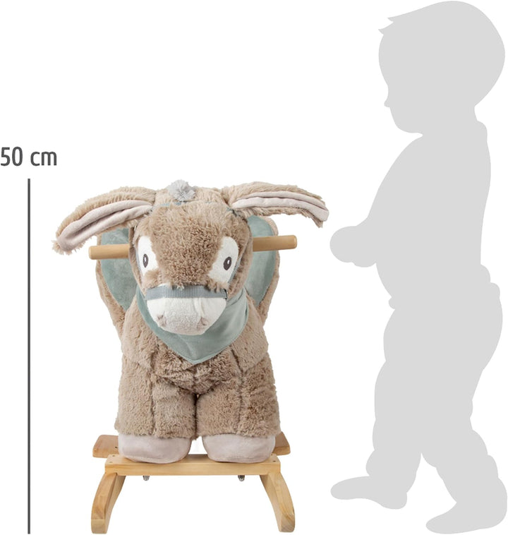 small foot Schaukeltier Esel mit Sitz, für Kinder ab 12 Monaten, aus Plüsch und Holz und mit Griffen
