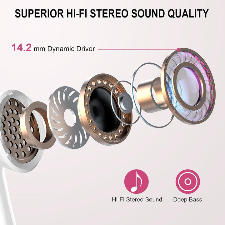 Nerunsa Bluetooth Kopfhörer, 50 Std Spielzeit Kabellose Kopfhörer, Kopfhörer Kabellos Bluetooth 5.4