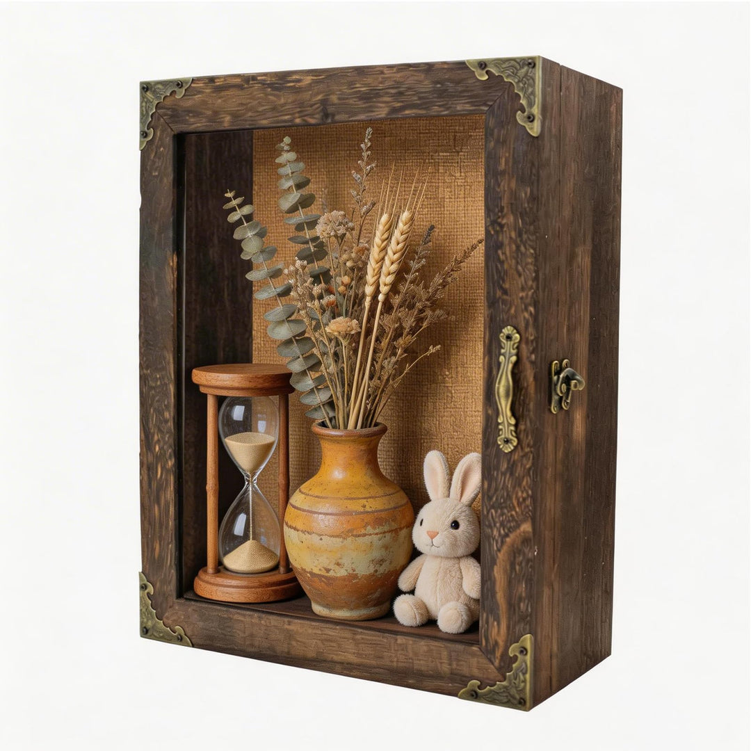 Holz Schattenbox Rahmen 12,7 cm tief, rustikale Vitrine mit transparentem Acrylfenster für DIY-Baste
