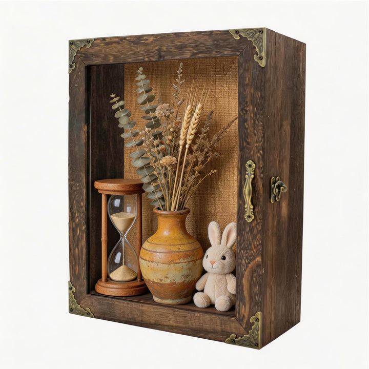 Holz Schattenbox Rahmen 12,7 cm tief, rustikale Vitrine mit transparentem Acrylfenster für DIY-Baste