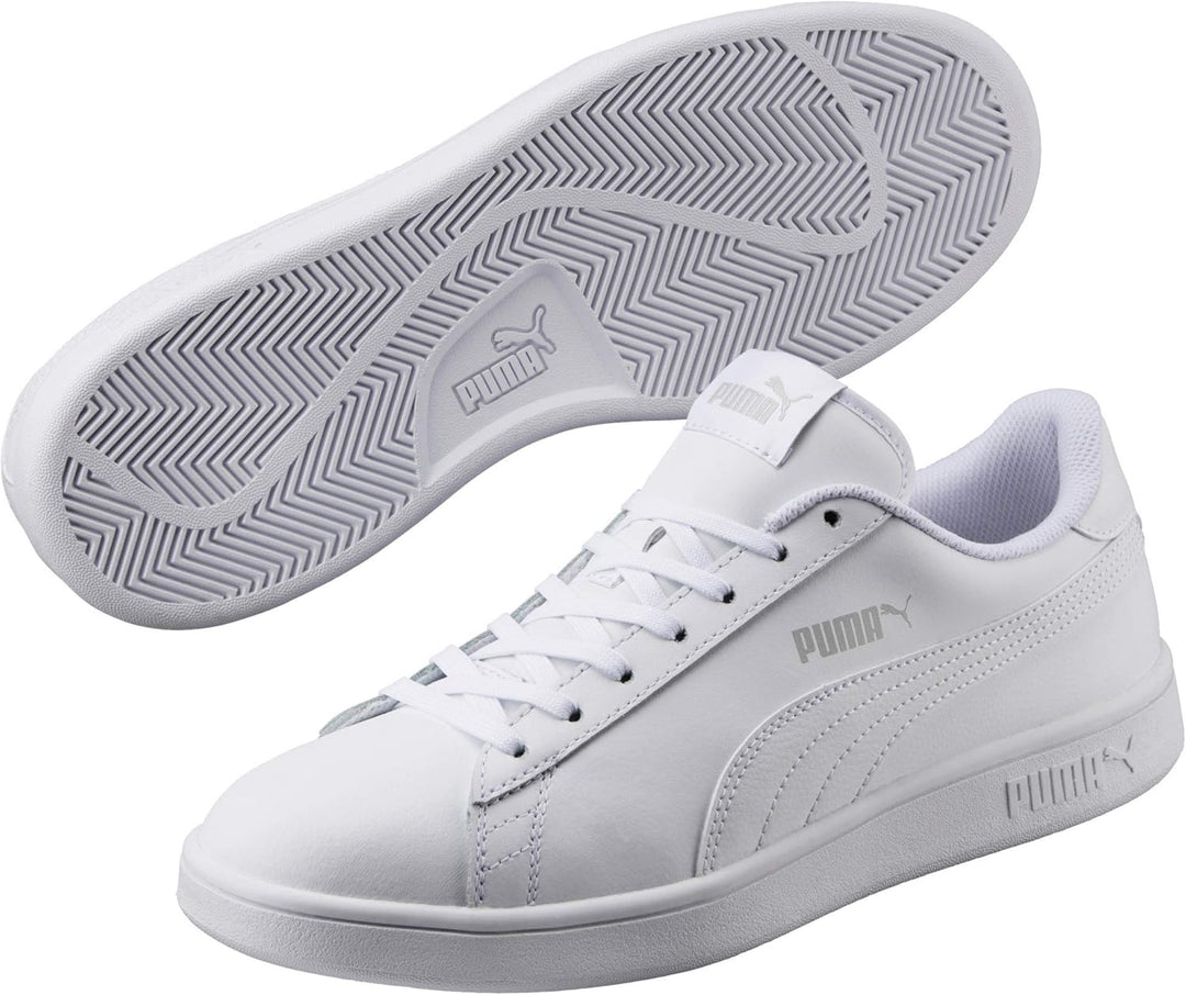 PUMA Unisex Smash V2 L Sneaker 45 EU Puma White Puma White, 45 EU Puma White Puma White
