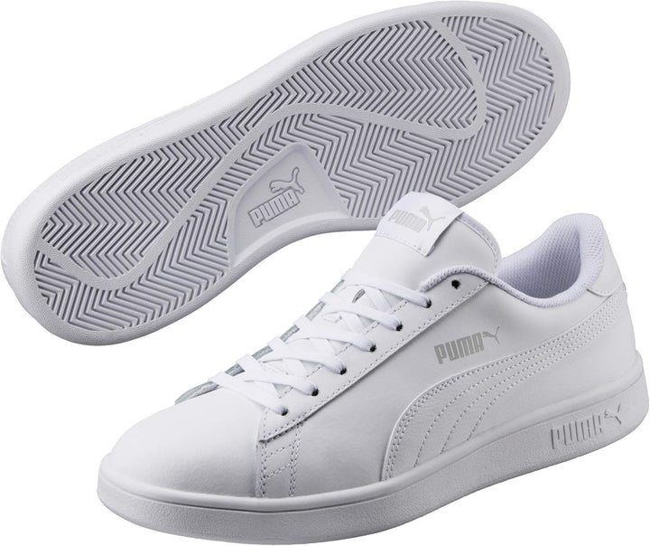 PUMA Unisex Smash V2 L Sneaker 45 EU Puma White Puma White, 45 EU Puma White Puma White